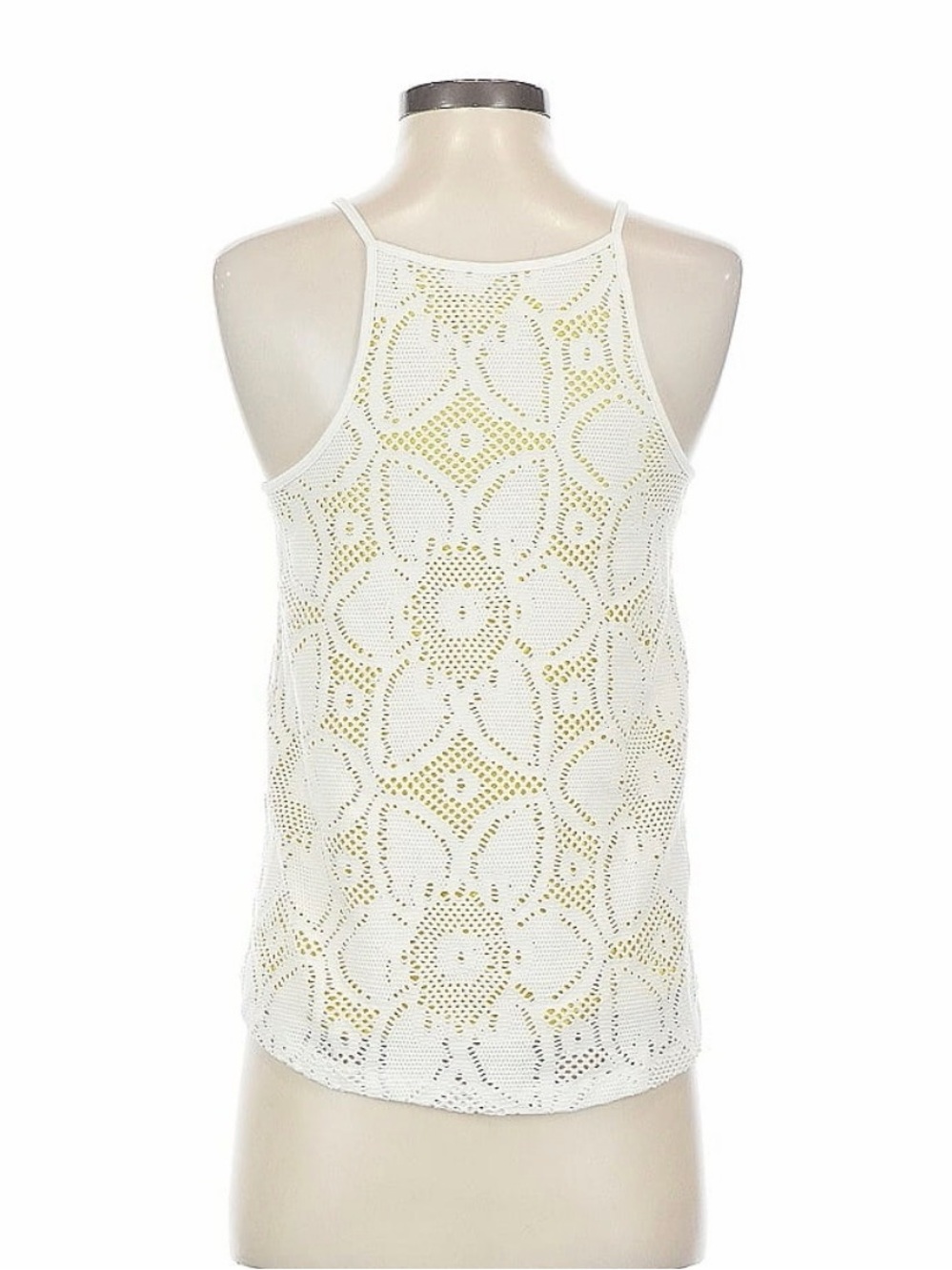 Anthropologie White Crochet Halter Tank Top